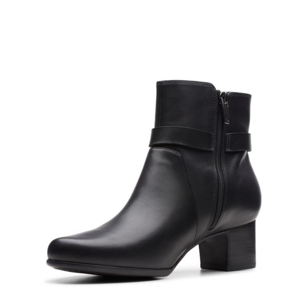 Clarks Womens Un Damson Mid Ankle Boots Black | UK-7026934